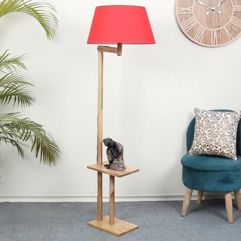 Eartha Enya Floor Lamp With Shelf - Maroon media 3