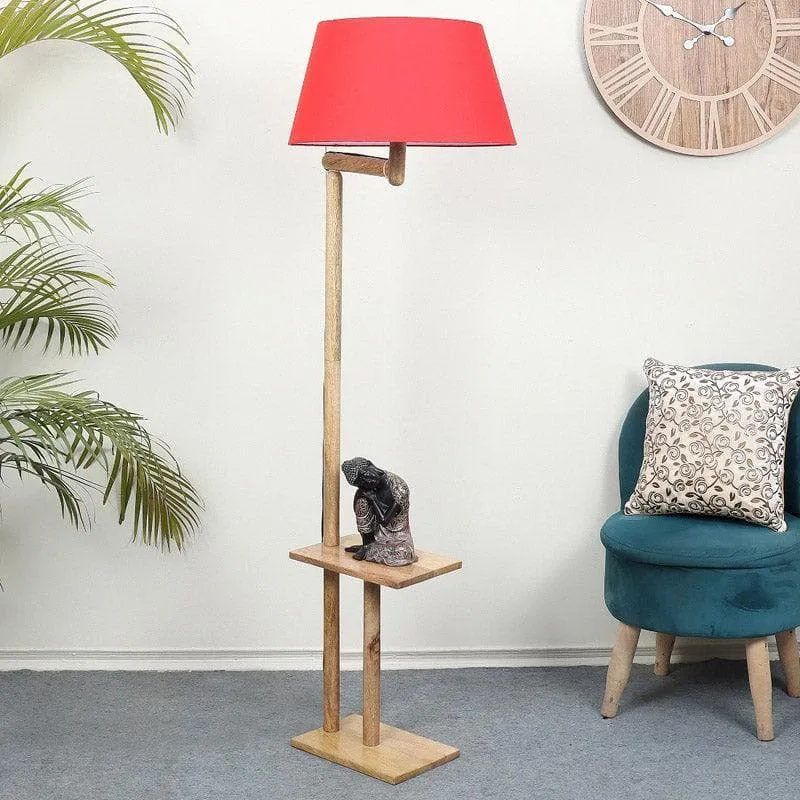 Eartha Enya Floor Lamp With Shelf - Maroon media 3