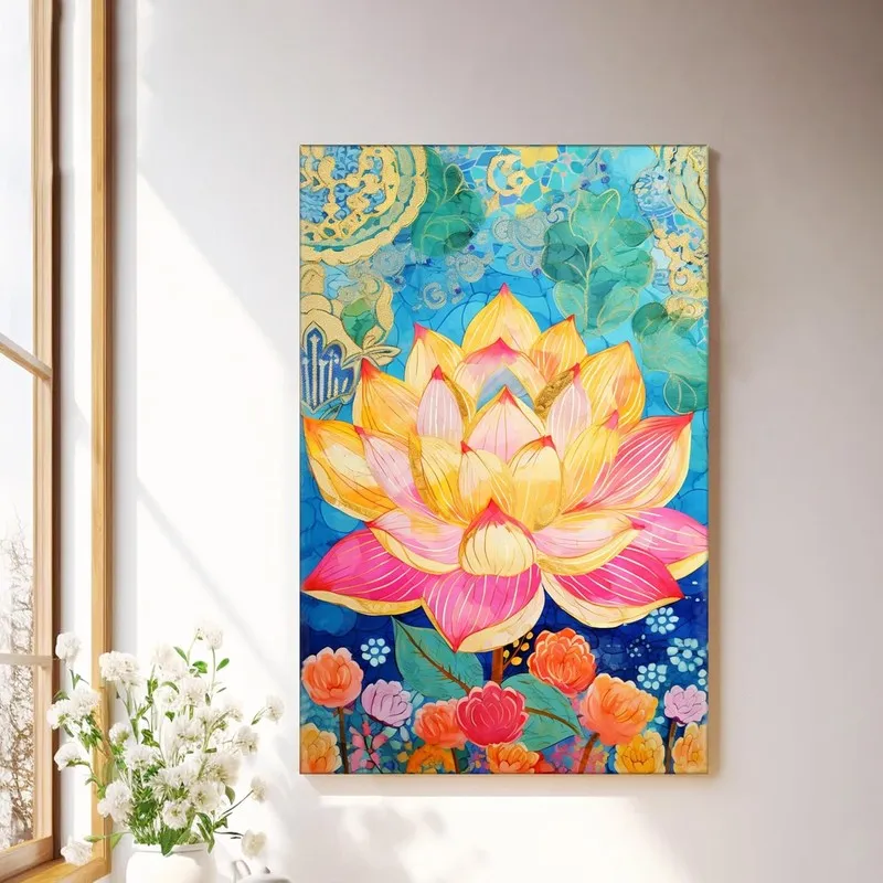 Dreamscape Lotus Wall Art Without Frame media 2