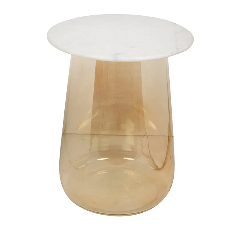 Crystena Marble & Glass Side Table - Gold media 6