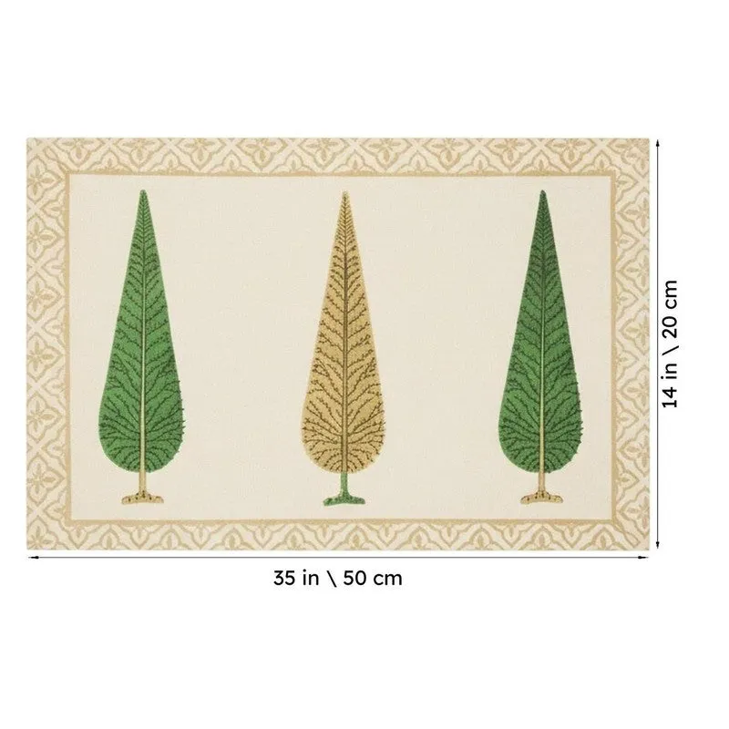 Tropical Leaf Cotton Table Mat (Brown) - Set Of Six media 6