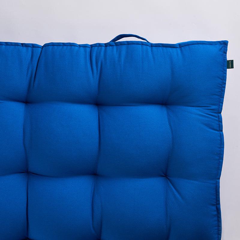 Premium Plushport Solid Cotton Floor Cushion - Blue media 4