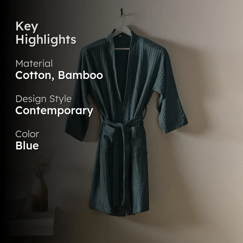 RelaxaWrap Bamboo Coton Bath Robe - Teal media 2
