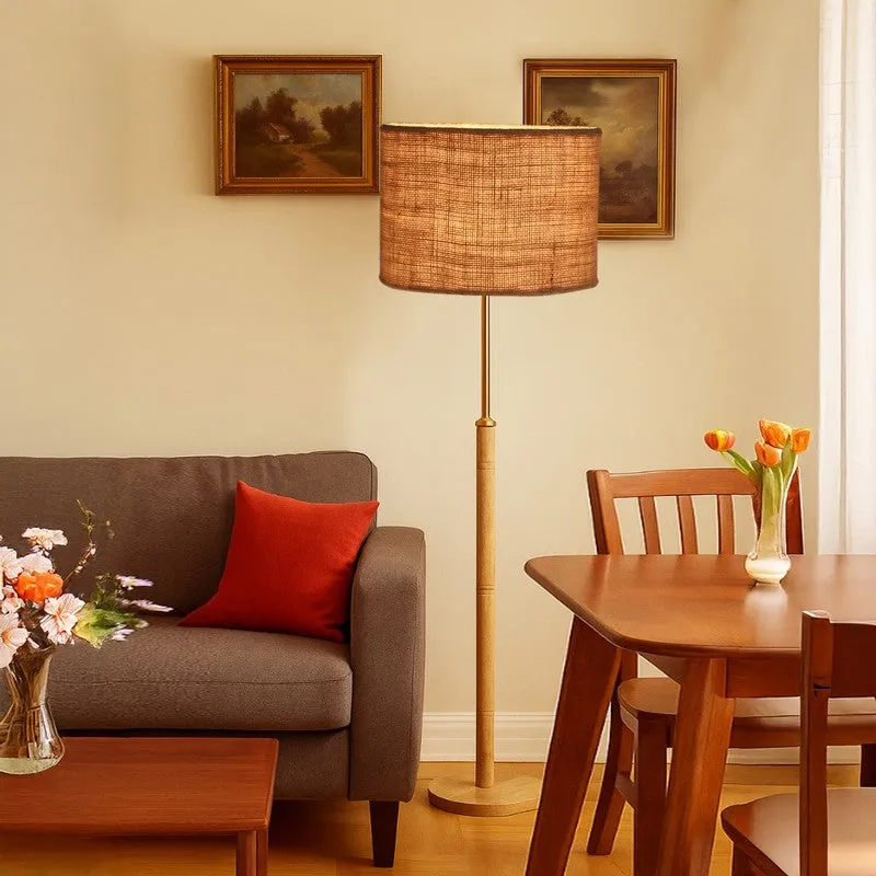 Zenith Glow Wooden Floor Lamp - Brown media 1
