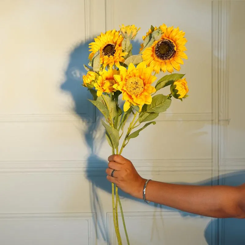 Faux Yellow Sun Flower Stick (21 CM) - Set Of Two media 1