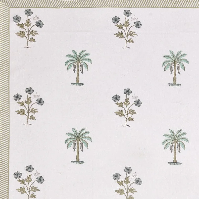 PalmBreeze Cotton Table Cover - Grey,green media 6