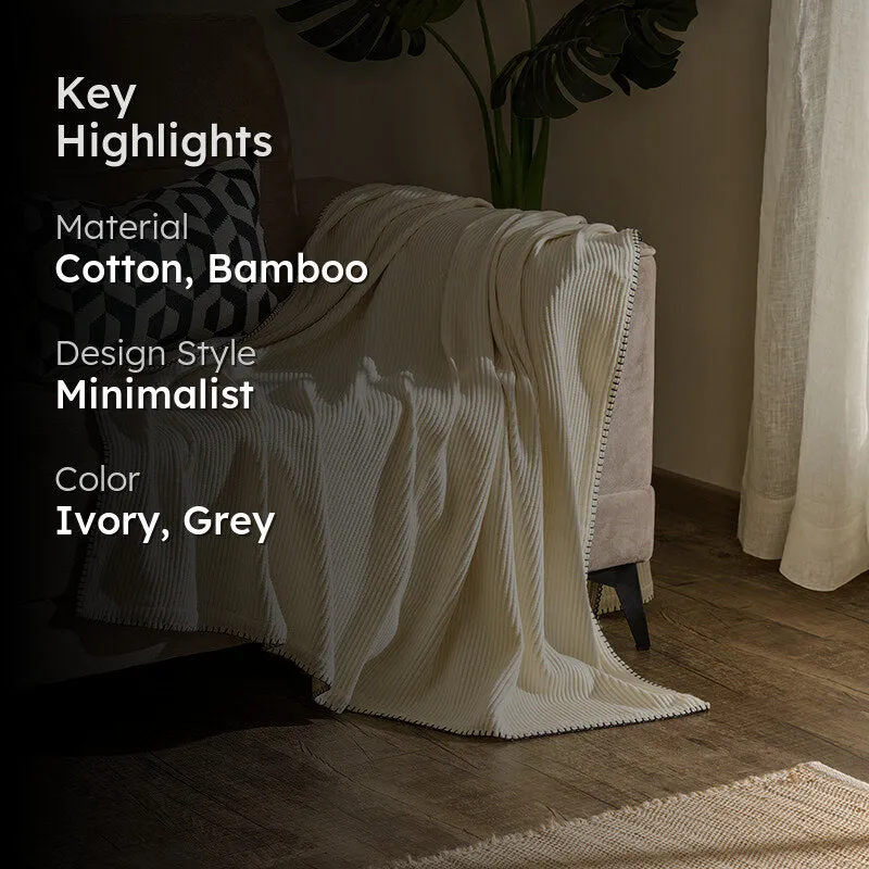Wovelle Throw - Ivory & Grey media 2