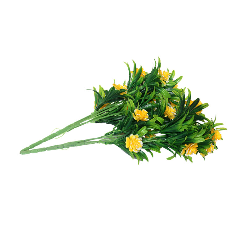 Faux Filosia Flower Bunch (Yellow) - Set Of Two media 4
