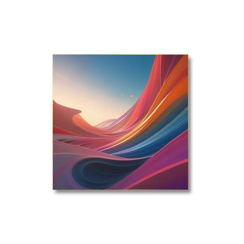 Chromatic Flow Canvas Wall Painting With Frame media 4