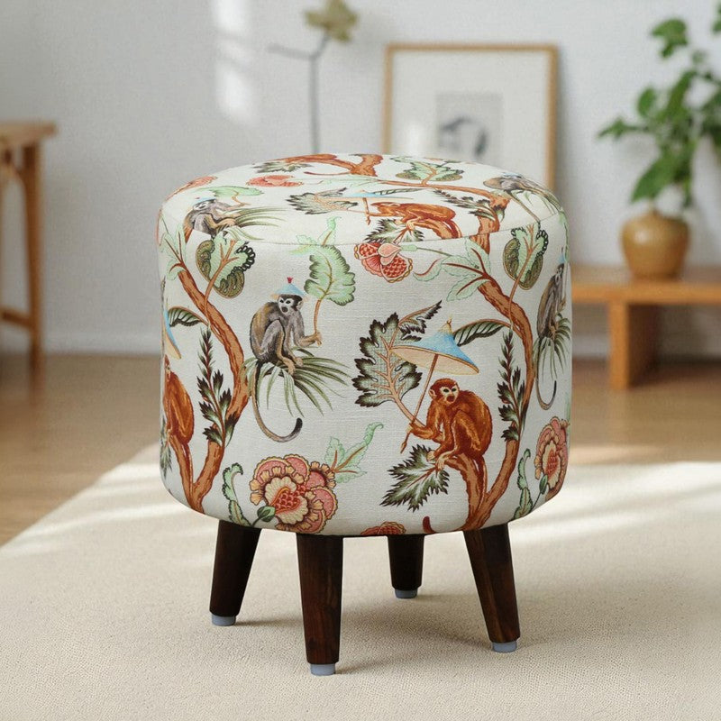 CozyCorner Sheesham Wood Ottomans & Pouffe -Multicolor