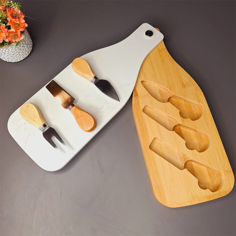 Bordeaux Petit (Wood,Marble,Stainless Steel) Cheese Platter - Five Piece Set