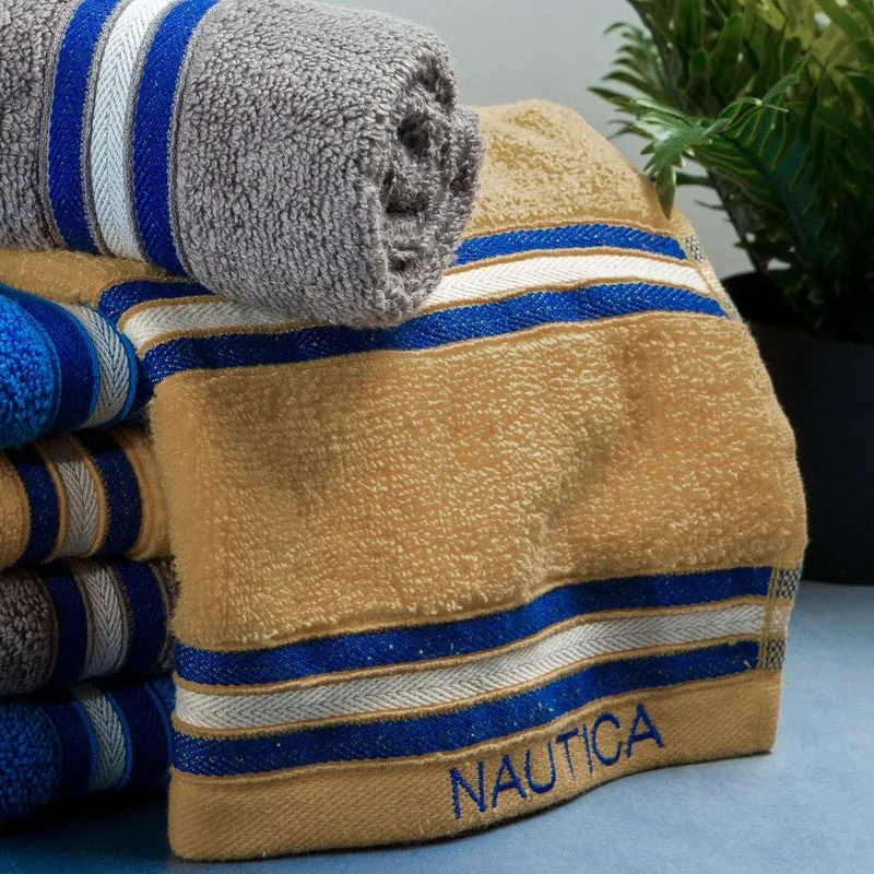 Nautica Dove Dual Down Cotton Hand Towel (Yellow,Blue & Grey) - Set Of Six media 4