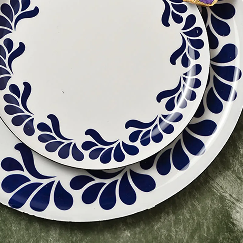 Blue Pottery Metal Platter - Set of Two media 4