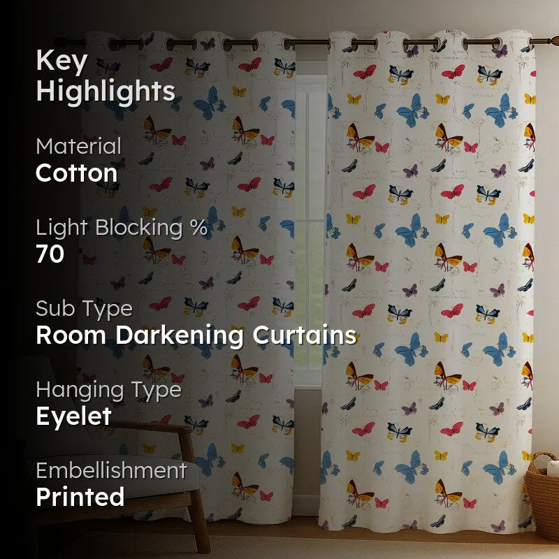 FlutterJoy Cotton Curtains - Set Of Two media 2