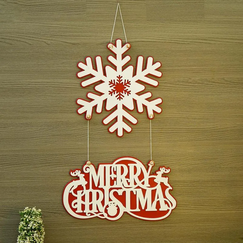 Merry Snowflakes Wood Christmas Wall Hanging media 4