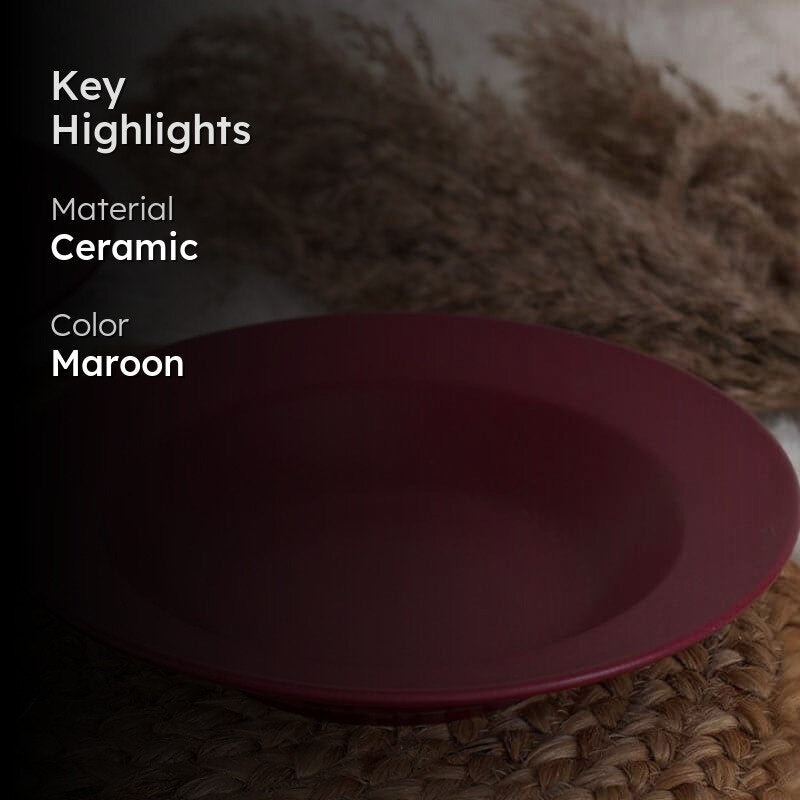 Rubeena Maroon Pasta Plate - Set Of Two media 2