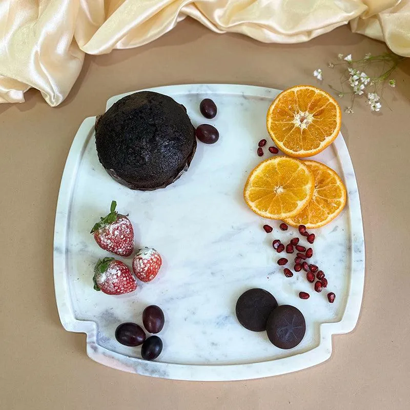 Ivory Cross Marble Platter media 1