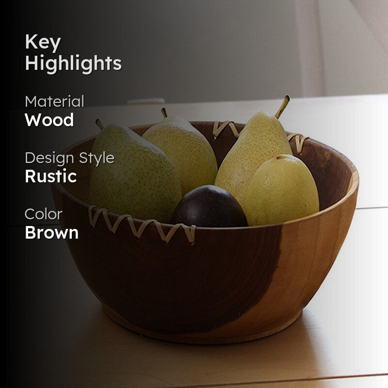 Timber Weave Wood Fruit Bowl media 2