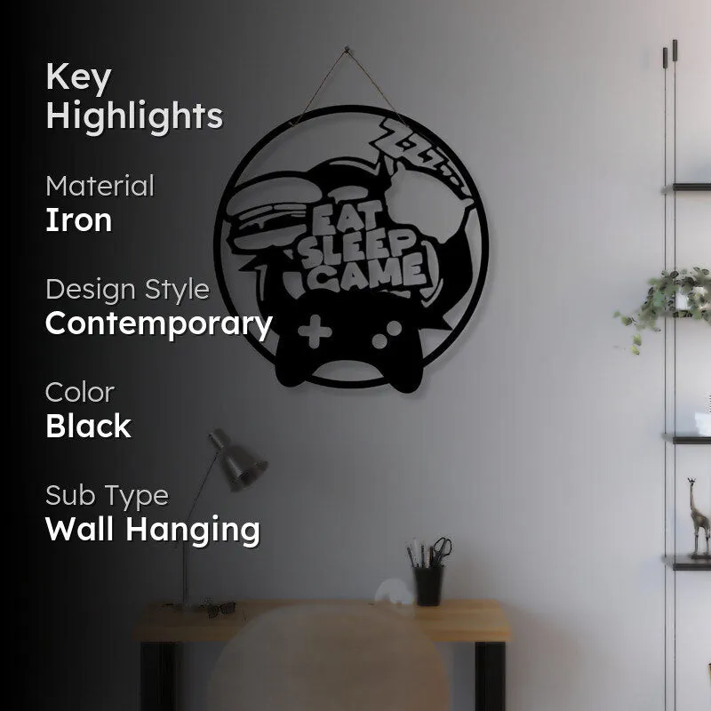 Eat Sleep Game Iron Wall Accent media 2
