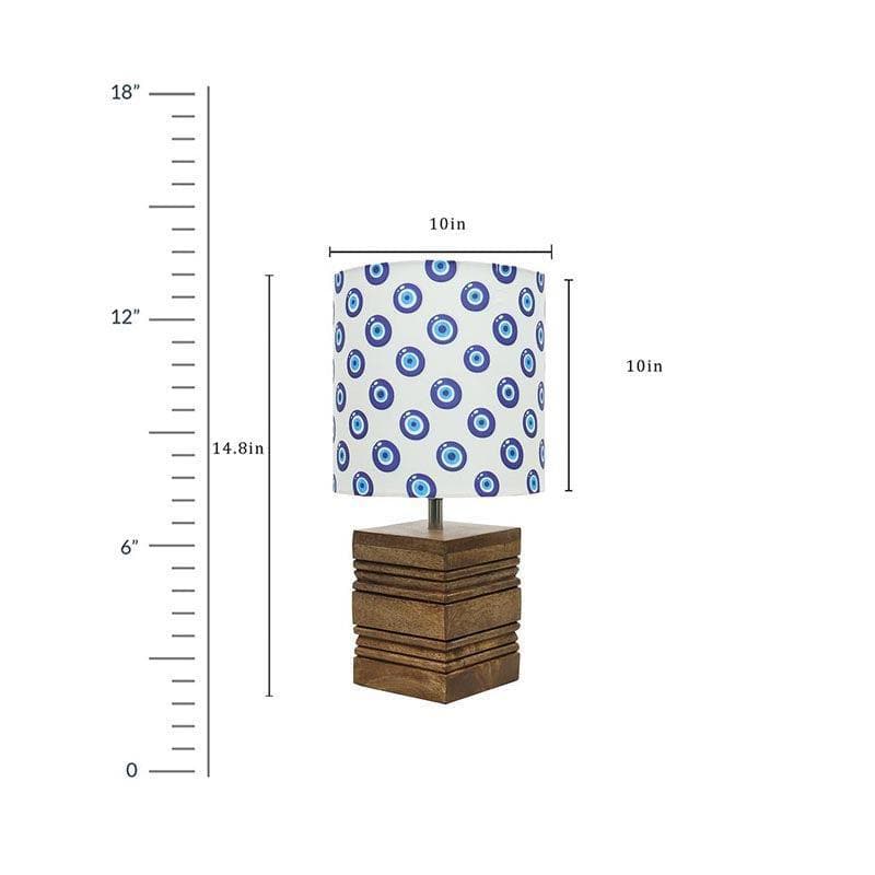 Evil Eye Cube Fabric Table Lamp - White,Blue,Brown media 6