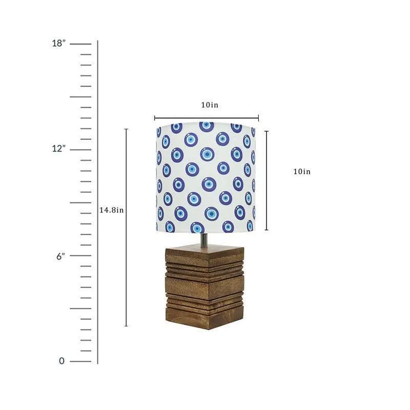 Evil Eye Cube Fabric Table Lamp - White,Blue,Brown media 6