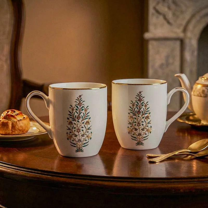 Gilded Shahi Coupe 24k Gold Brushed Porcelain Coffee Mug(280 mL Each) - Set Of Four media 3