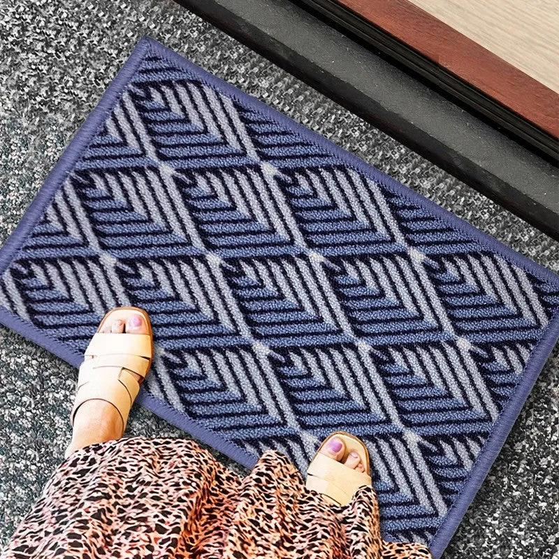 Quro Geometric Nylon Door Mats - Blue media 3