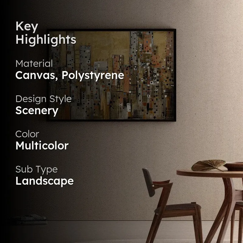 Golden Sky Scape Canvas Wall Painting - Black Frame media 2