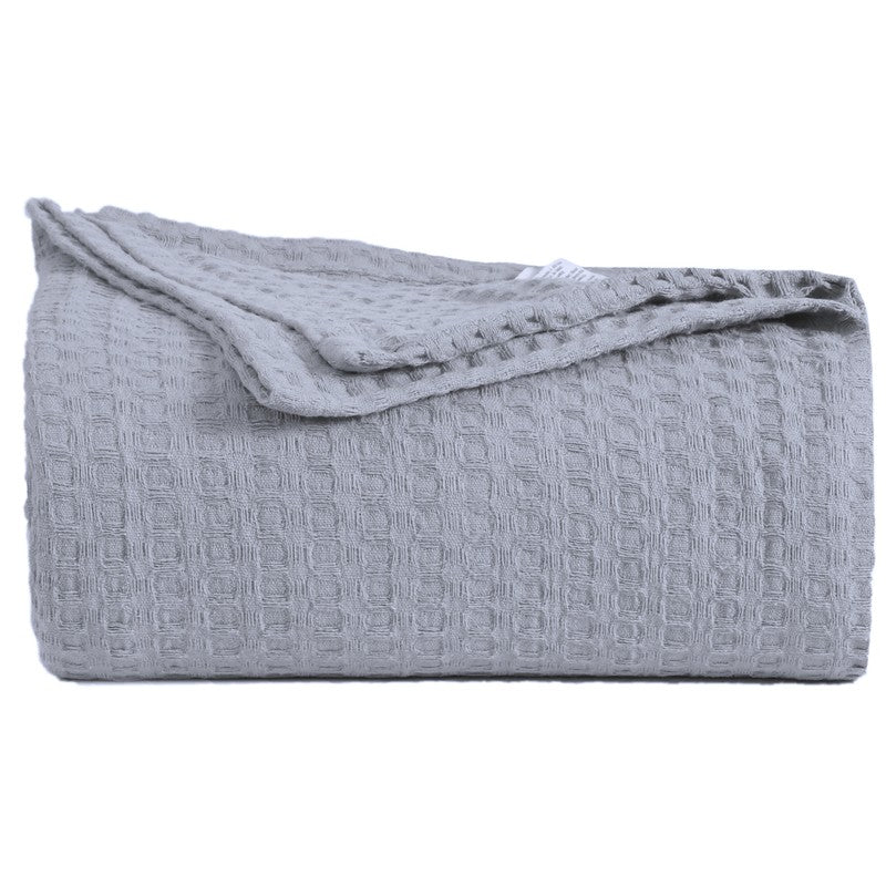 Axitra Wafel Weave Cotton Blanket - Grey media 7