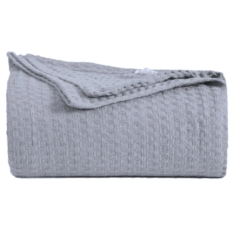 Axitra Wafel Weave Cotton Blanket - Grey media 7