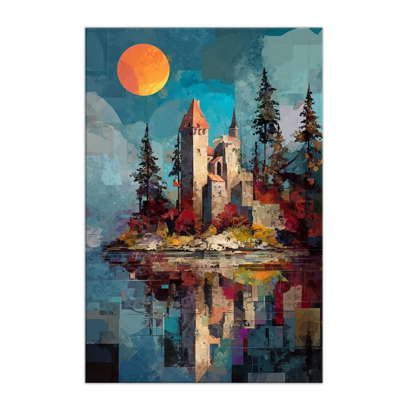Serene Island Fortress Canvas Wall Art media 3
