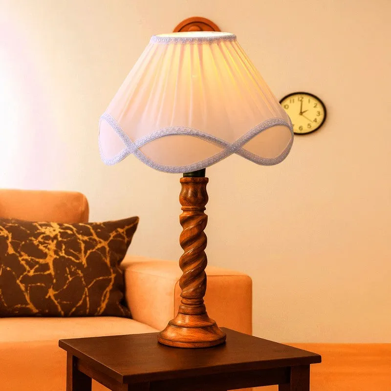 Elvane Myra Wooden Table Lamp - White media 3