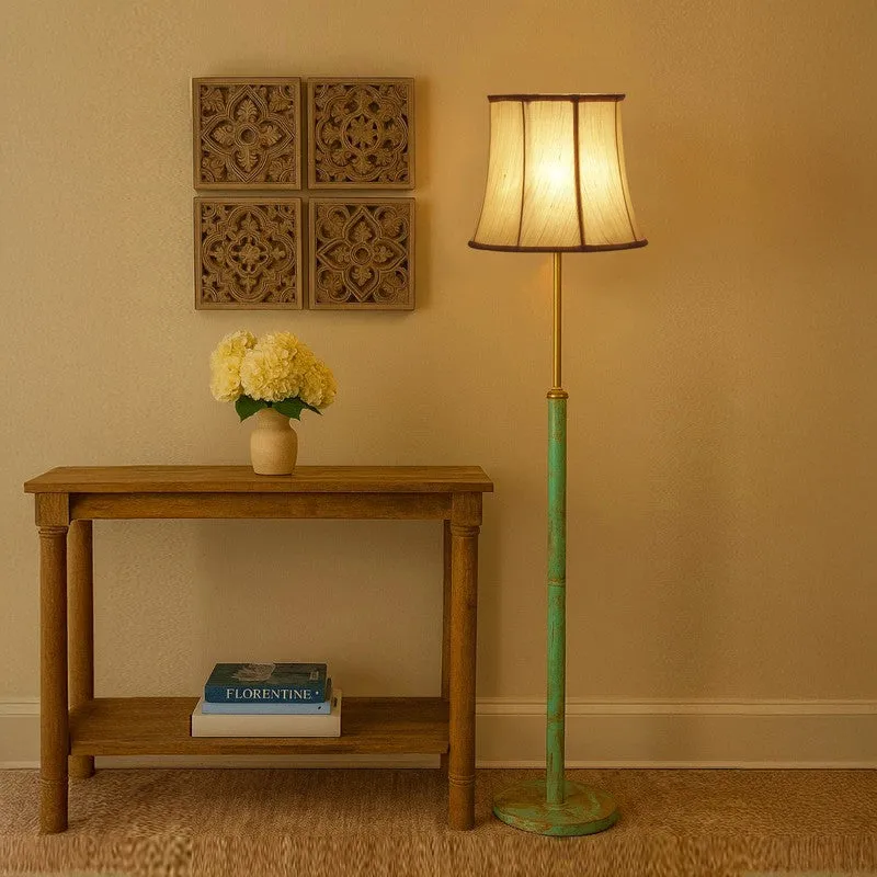 Misty Morning Wooden Floor Lamp - White media 1