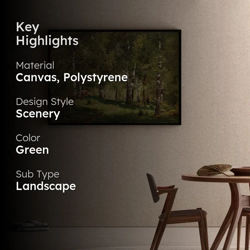 Birch Grove Canvas Wall Painting - Black Frame media 2