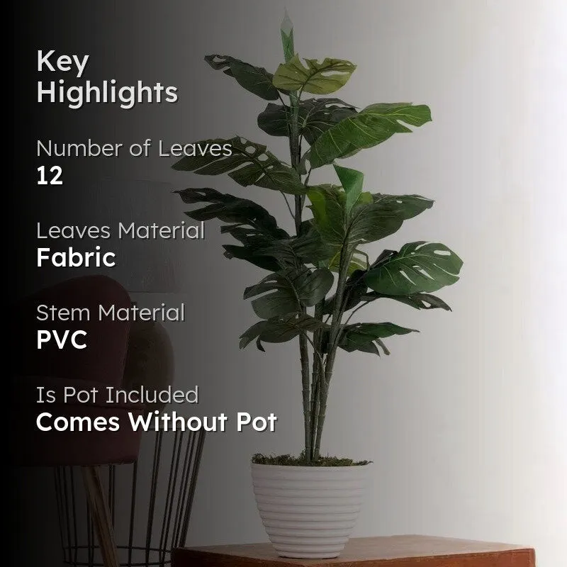 Leafscape Artificial Plant With Black Fiber Pot - 3 Feet media 2