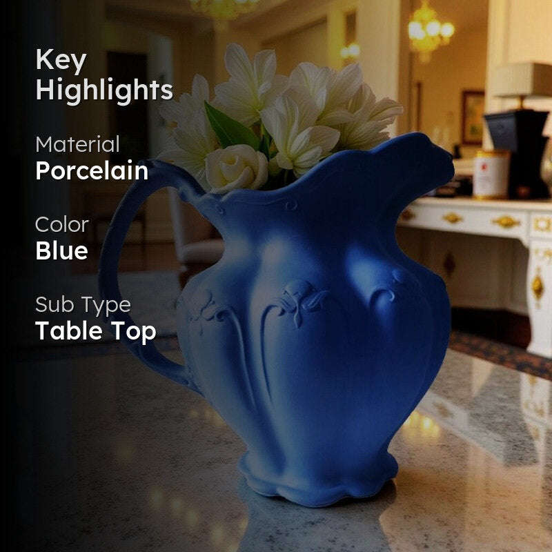 Floral Elegance Vase - Blue media 2