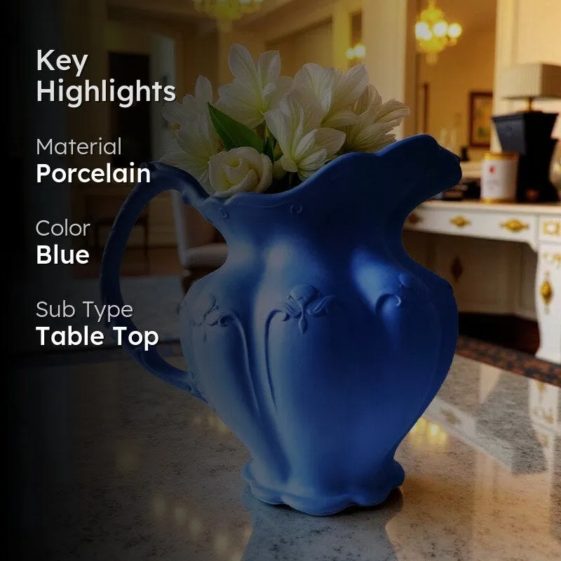 Floral Elegance Vase - Blue media 2