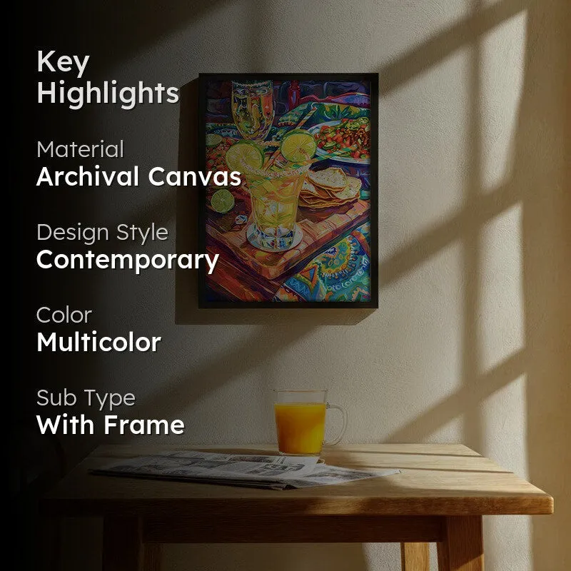 Vibrant Sip Archival Canvas Wall Art - Black media 2