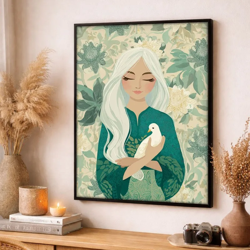 Florwyn Canvas Wall Painting - Black Frame media 3