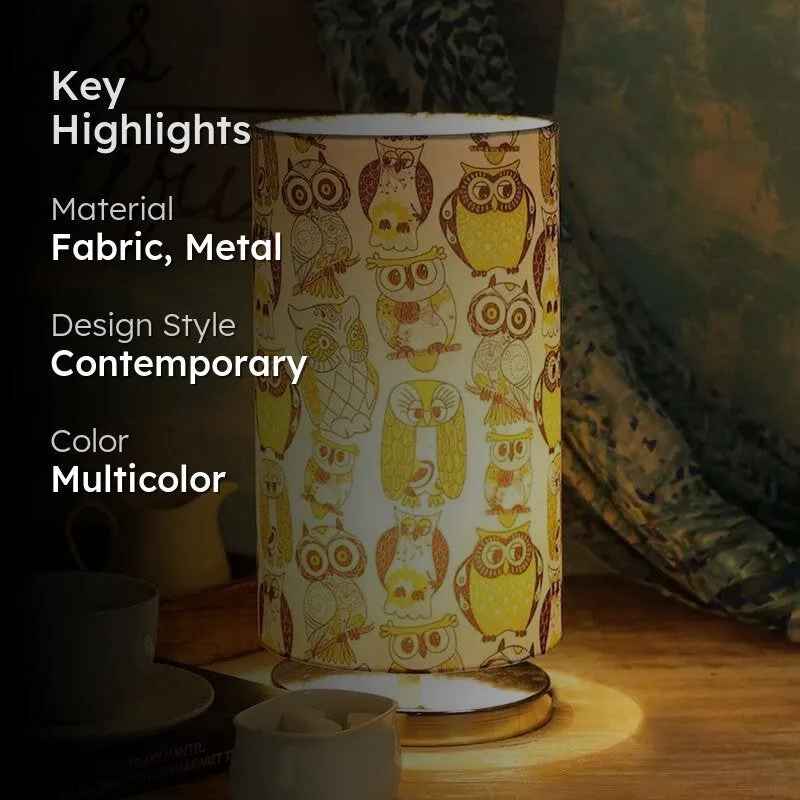 The Wise Owl Fabric Table Lamp - Multicolor media 2