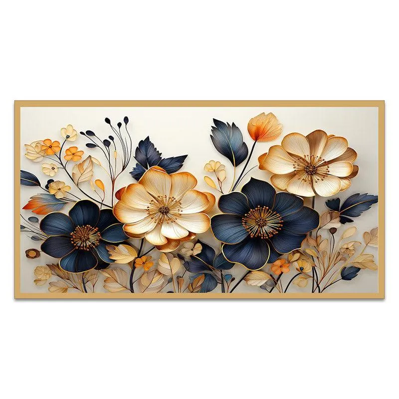 Munica Floral Wall Painting With Frame media 4