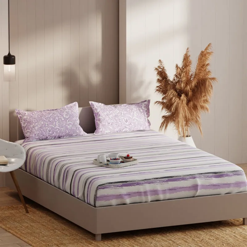 Linear Lux Fitted Microfiber Microfiber Bedsheet - 135 GSM media 4