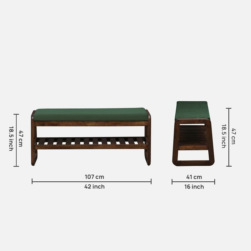 Tread Mango Wood Shoe Rack - Green media 10