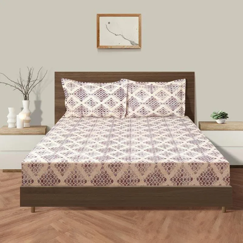 Swayam Viola Elegance Cotton Bedsheet (Purple) - 160 TC media 1