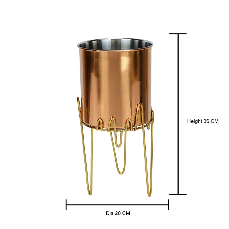 Retsa Stainless Steel Planter - Copper & Gold media 4