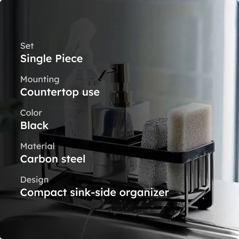 Triva Carbon Steel Sink Organizer - White media 4