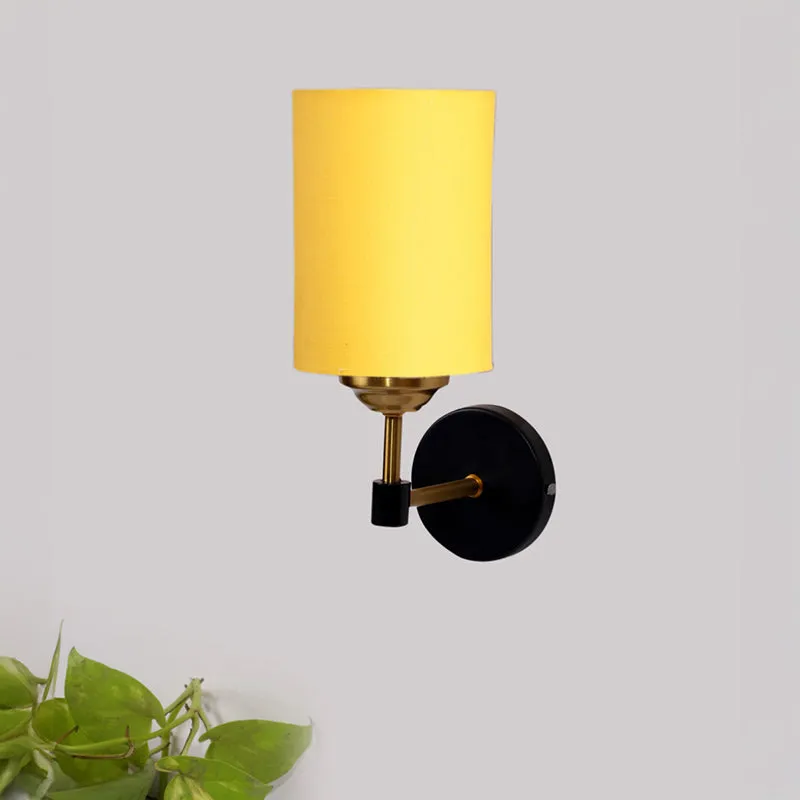 Sienna Sleek Steel & Cotton Wall Lamp - Yellow media 3