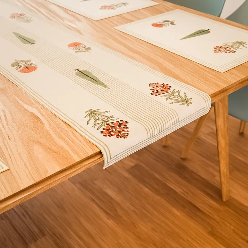 Bloomscape Cotton Table Linen Set (Orange) - Seven Piece Set media 6