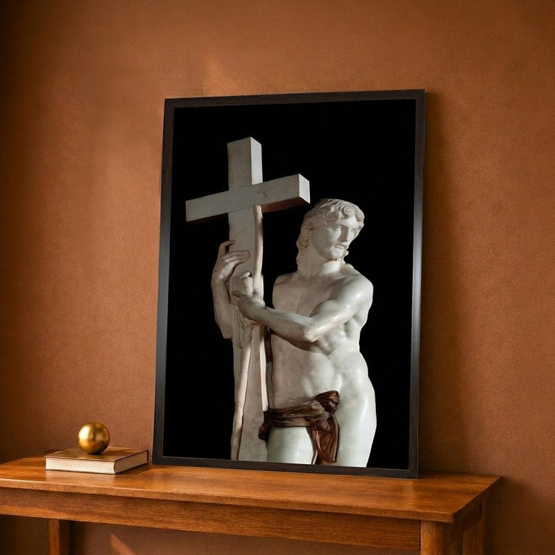Christ Redeemer with the Cross Detail 1519-1520 Canvas Wall Painting - 12 x 18 Inches