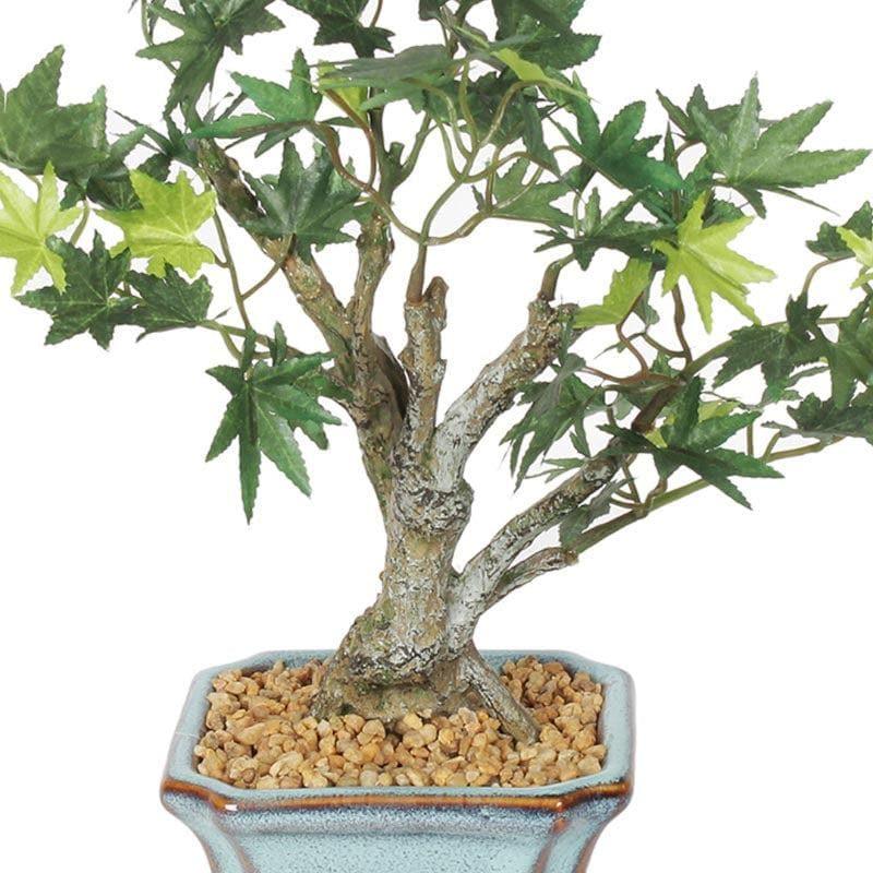 Faux Maple Bonsai In Tub Pot (28 cms) - Green & White media 3